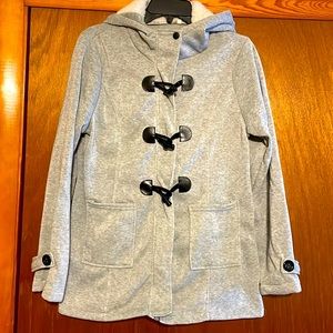 Lightweight sweatshirt material light gray jacket
